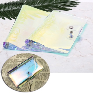 【jn】 a5/a6 transparent laser binder loose leaf ring binder notebook planner cover .