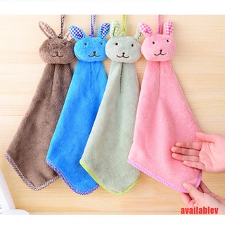 Toalla de mano para bebé, diseño de conejo, felpa, cocina, suave, para colgar, toalla de baño