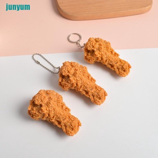 [um] llavero de comida de imitación de pollo frito Nuggets pollo pierna comida colgante juguete regalo