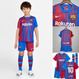 2022 Kit Barcelona Niños camiseta de fútbol Jersey Messi personalizable nombre número