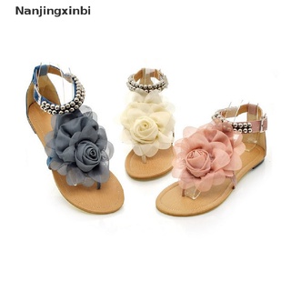 [nanjingxinbi] mujer casual sandalias moda malla hebilla plana dedo del pie abierto al aire libre zapatos de playa [caliente]