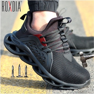 Rxodia puntera de acero de los hombres zapatos de seguridad botas de trabajo zapatillas de deporte más el tamaño 39-48 transpirable al aire libre de la marca de zapatos RXM164 (1)