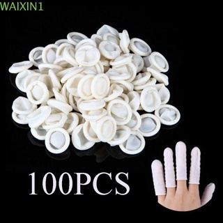 shoogii 100 piezas antideslizantes dedo cubierta de uñas arte herramienta guantes de goma cunas desechables y punta de dedo protector de látex natural guantes