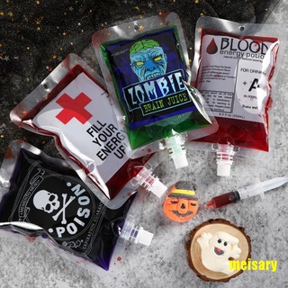 [mei] Cráneo vampiro sangre bebida bolsas decoración fiesta suministros Horror Halloween accesorios 584y