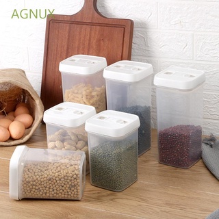 AGNUX Clear Sealed Cans Plastic Multigrain Tank Food Storage Container Noodle Box Transparent Refrigerator Keep Fresh 1000/1500ML Kitchen Storage Box