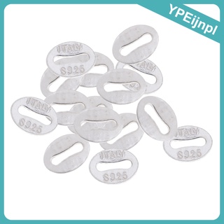 15x 925 Sterling Silver Oval Stamping Charms Name Tags for Jewelry Making