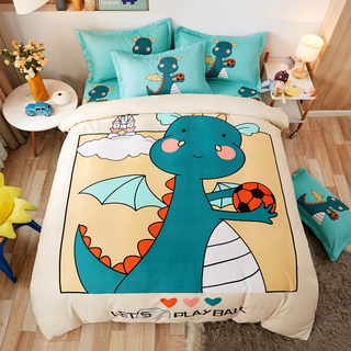 Dibujos animados anime ropa de cama de cuatro piezas lindo animal niños de tres piezas funda nórdica ropa de cama niño niña engrosamiento (4)