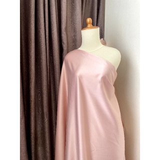 Premium rosa melocotón terciopelo satén tela dama de honor uniforme Material Furing (3)