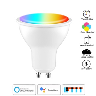 Foco de luz LED Gu10 inteligente wifi tuya/APP de vida inteligente 4W RGBCW Control de voz trabajo con Alexa Google Home [blackpink]
