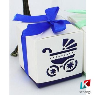 Se Adeeing 10 pzs juego creativo De tarjetas De Corte láser regalo dulces cajas Para fiesta De boda/bebé Azul real