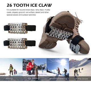 hermoso 26 dientes de nieve hielo al aire libre escalada zapatos picos tacos antideslizante crampones