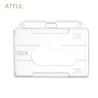 ATFUL 1/3pcs New Name Card Portable Practical Card Sleeve Work Card Holders ID Business Case Hard Plastic Protector Cover Office School Multi-use Badge ID Card Pouch
