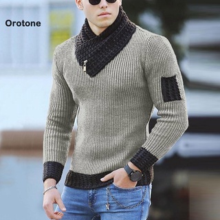Orotone Blusa Suéter Bloque De Color Slim Fit Casual Amigable Con La Piel Streetwear