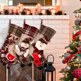 ☀ Christmas supplies Christmas stocking ornament pendant gift bag Santa Claus snowman elk sock pendant gift bag DELIGHT