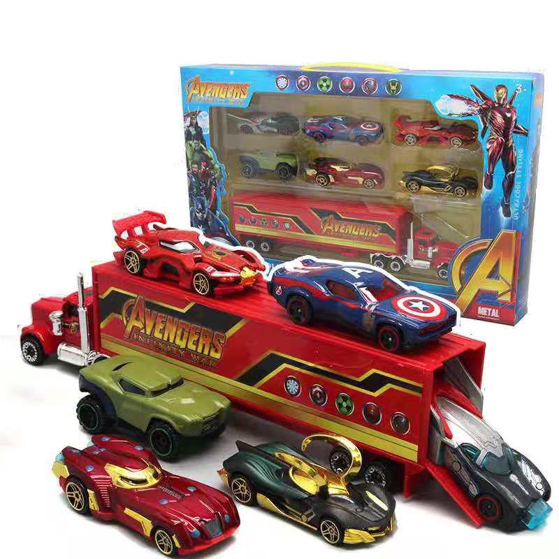 juego de juguetes para coche de disney pixar y batman y vengadores, juguetes de regalo para niños+caja (6)