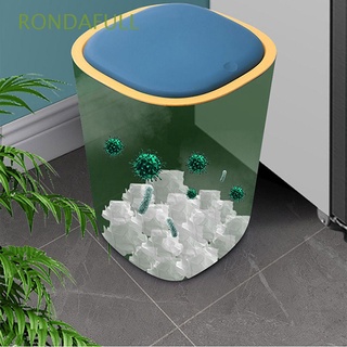 RONDAFULL Cleaning Tool Dustbin Living Room Waste Bin Trash Can Creative Contrast Color Flip Home Garbage Can/Multicolor