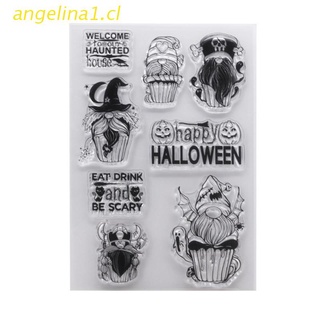 angelina1 halloween sellos de silicona transparente bloques de sello de goma transparente bloques de sellado para diy scrapbooking fiesta adornos