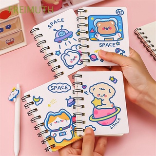 FREIMUTH Portable Kawaii Coil Notepad Kawaii Exercise Book Astronaut A7 Notebook Cute School Office Supply Cartoon Stationery 160 Pages Diary Book Cartoon Coil Notebook