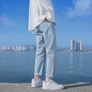 Canción Marea Cintura jeans Masculino Otoño E Invierno Marca Salvaje Nueve Pantalones Ins Estilo Hong Kong Suelto Recto Largos