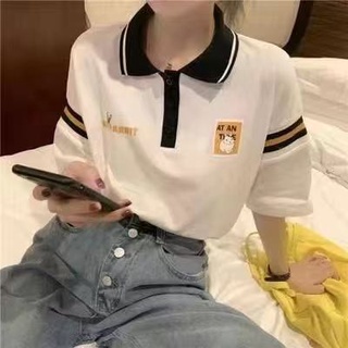 Spring Summer Women Cotton Polo Shirt Short Sleeve T-Shirt