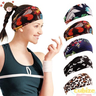 cubize boho impresión yoga bandas para el cabello de secado rápido deportes turbante mujeres diademas nueva moda elástico headwear running fitness accesorios para el cabello