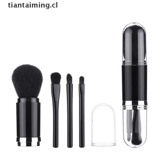 tiantaiming: juego de brochas de maquillaje portátil 4 en 1, colorete, herramientas de belleza [cl]
