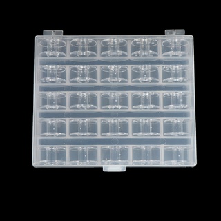 25 bobinas + bobinas vacías organizador de cajas de coser para máquina de coser, caja transparente de almacenamiento {bigsale}