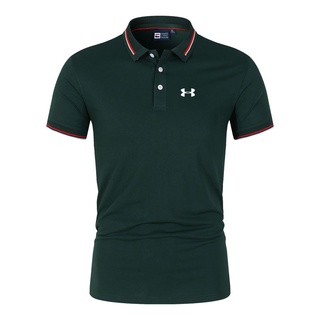 Under Armour camisa de Polo clásico de rayas de verano de alta calidad para negocios/camiseta de tenis Casual de solapa para hombre (8)
