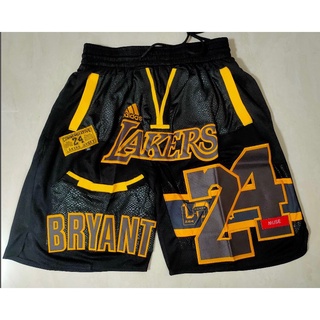Oferta Especial Pantalones Cortos De La Los Angeles Lakers 8 # 24 2021 KOBE Bolsillos Negros Baloncesto