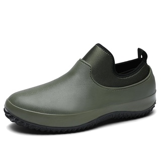 SPD19095 Chef zapatos de cocina zapatos especiales impermeable antideslizante zapatos de agua botas de lluvia hombres y mujeres de catering a prueba de aceite negro leath
