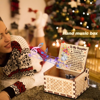 hunan práctica una carta a mi hija caja de música de madera manivela melodía regalos musicales