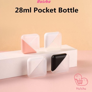 Hs 28ml portátil Spray botella loción botella recargable tipo plano forma de tarjeta viaje fina niebla Mini Perfume desinfectante de manos Sub-botella/Multicolor