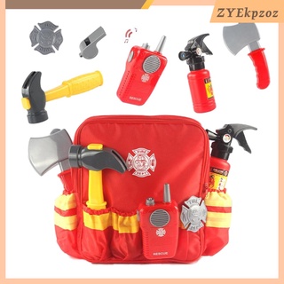 7PCS Cosplay Toys Fireman Suit Role Play Toy for Kids Halloween Pretend Play