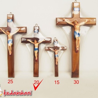 (_059) 12.12 cruz de pared/colgador Courpus madera de fibra de jesús de vidrio 20 cm - recuerdo/regalos/ Arca JN