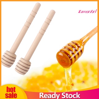 <XAVEXBXL> 24Pcs/Set Practical Honey Stick Ergonomic Anti-slid Wood Long Handle Stir Stick for Home