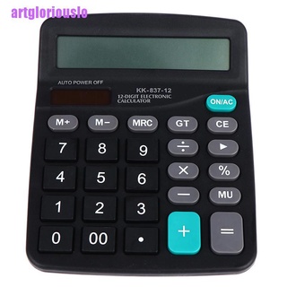 [artgloriouslo] 1pcs calculadora comercial de oficina calcular herramienta alimentada con batería de 12 dígitos