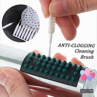 Oy 10 unids/Set de nailon espiral Durable teclados limpieza multifuncional Anti-obstrucción cepillo de ducha cepillo de limpieza