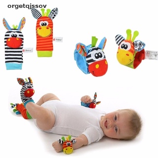 orget Infant Baby Kids Socks Rattle Toys Animals Wrist Rattle And Socks 0~24 Months CL