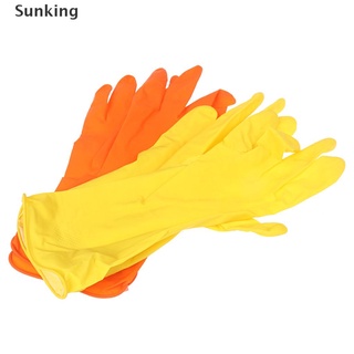 [Sunking] guantes de lavado de platos de cocina, limpieza de casa, impermeable, guantes de lavado de goma, largos