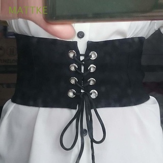MATTKE De Lujo Ancho Cinturón De Cintura Blanca Cummerbunds Mujer Vestido Falda Decoraciones Negro Gótico Estilo Coreano Alta Ajustable/Multicolor
