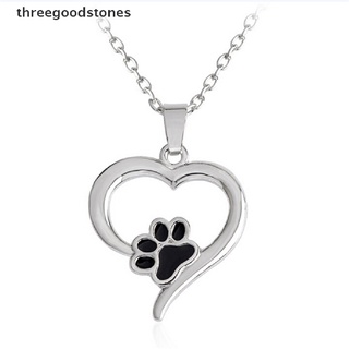 [threegoodstones] collar elegante hueco con estampado de pata para mascotas, diseño de animal, perro, gato, collar, joyería, regalo (1)