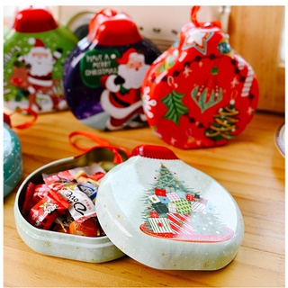 [ READY STOCK] Christmas Decoration Christmas Round Tinplate Box Christmas Candy Jar Child Gift Box Biscuit Jar hennry.cl