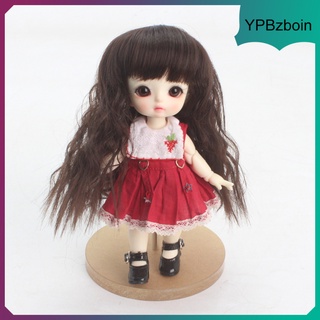 5-6 pulgadas 13-15 cm Mini pelucas de muñeca sintética Mohair 1/8 BJD muñeca pelo marrón oscuro