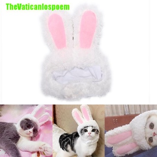 Thevaticanlospoem gato conejo orejas de conejo sombrero mascota gato cosplay disfraces para gatos pequeños perros fiesta