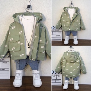 [abrigo Para niños] rompevientos estilo primavera y otoño Tops medio y pequeño niño con capucha moda Casual chaqueta (2)