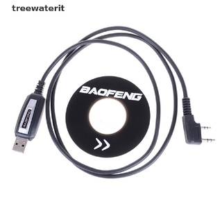 Treewaterit 1Set USB 2Pin Cable De Programación Con CD De Software Para Radios Baofeng UV-5R BF-888S