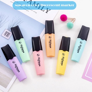 Cute Macaroon Color Mini Colorful Candy Color Highlighters Art Markers Fluorescent Pen Gift Stationery