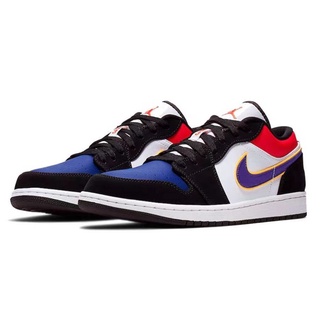 100% Original 41 colores Nike Air Jordan 1 bajo Laker negro azul zapatos de junta pareja de moda encaje hasta zapatilla de deporte al aire libre zapatos