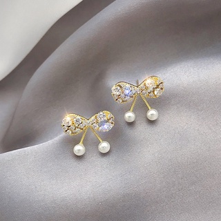 estilo coreano 925 aguja de plata pequeño y simple hueco arco pendientes temperamento personal influencer dulce perla oreja