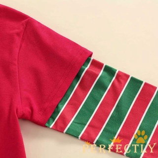 Pft7-niños niñas conjunto de ropa de navidad, ciervo Patchwork manga larga O-cuello camiseta+pantalones estriados (5)